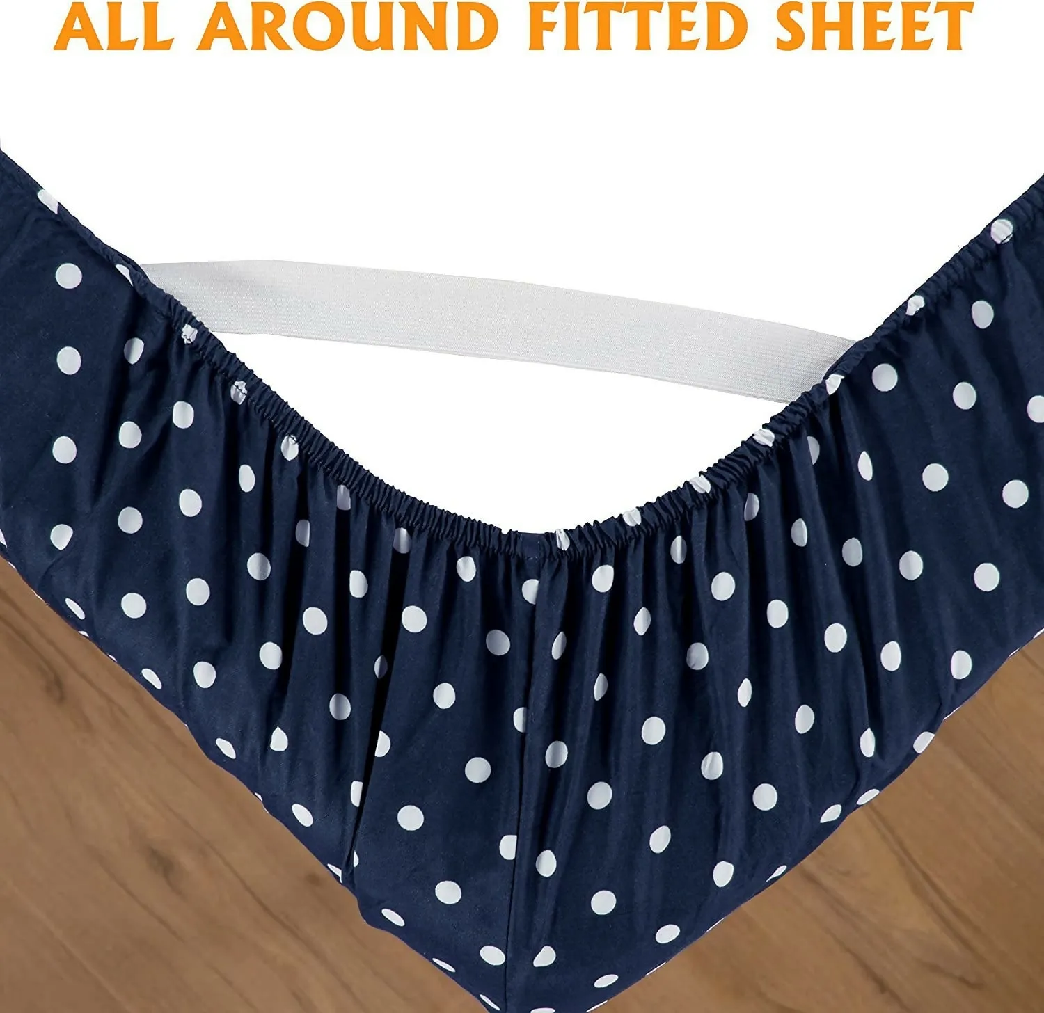 Fitted Bed Sheet-Blue Polka