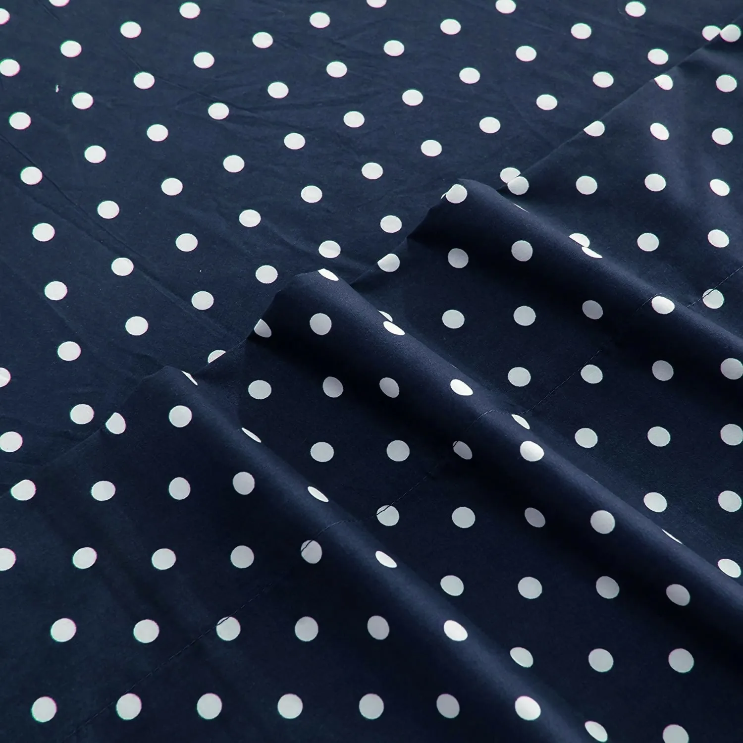 Fitted Bed Sheet-Blue Polka