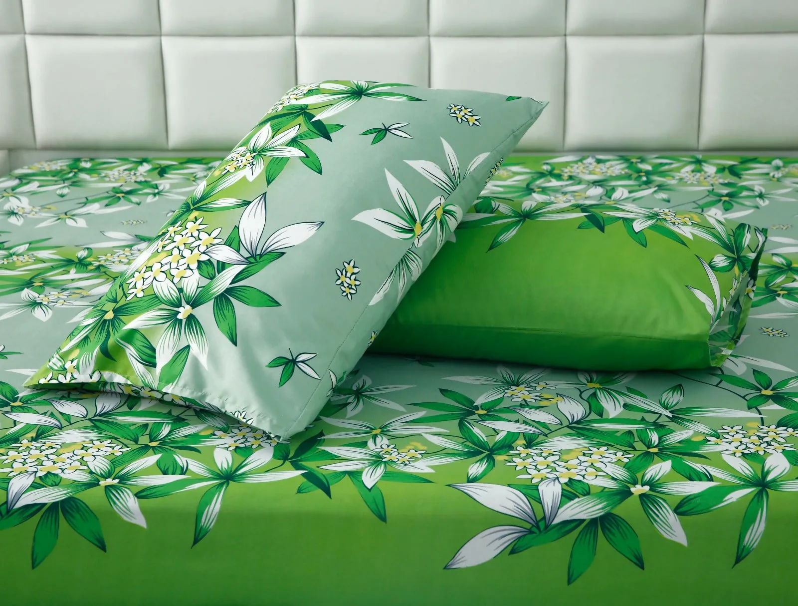 Fitted Bed Sheet-Green Gold