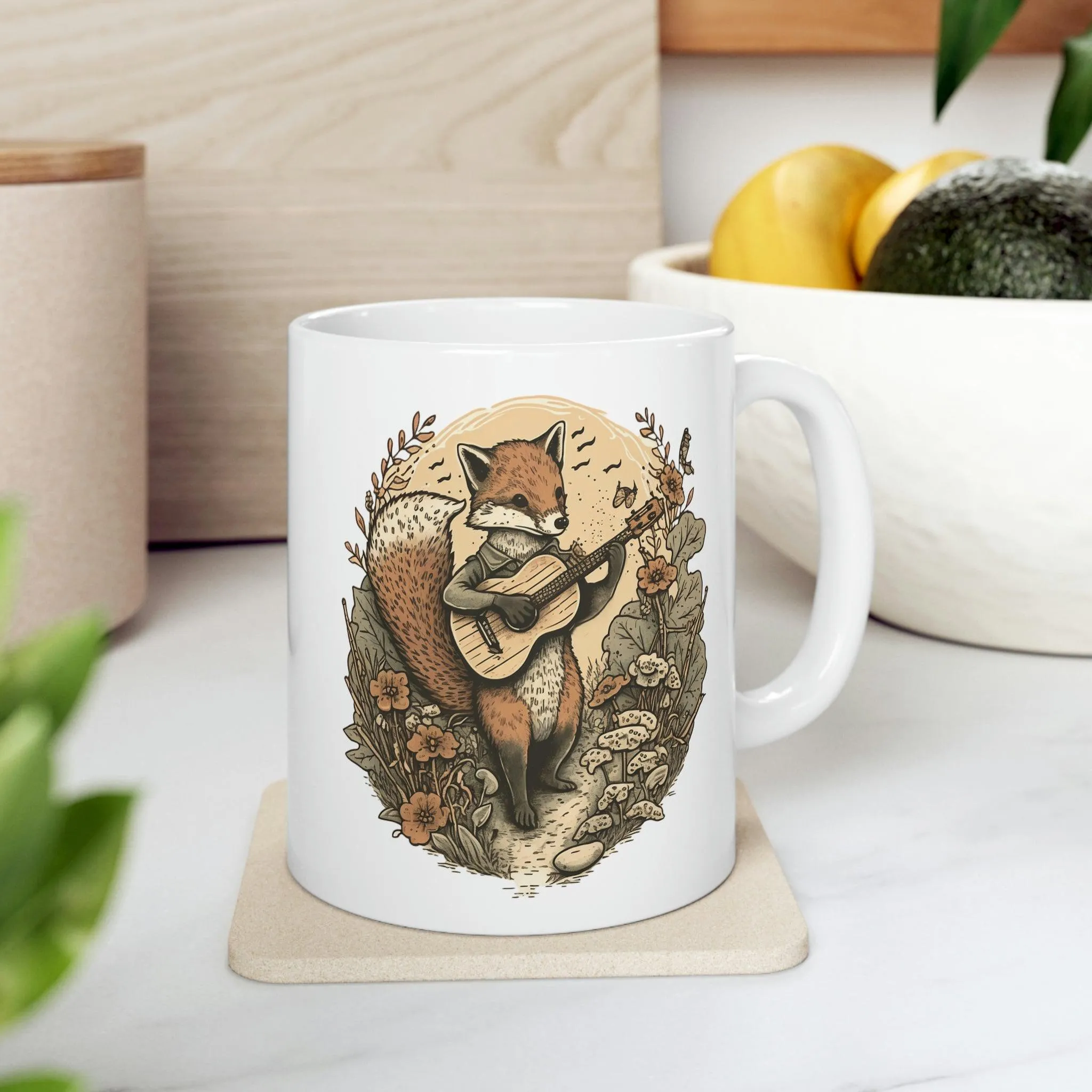 Fox Playing Guitar Coffee Mug