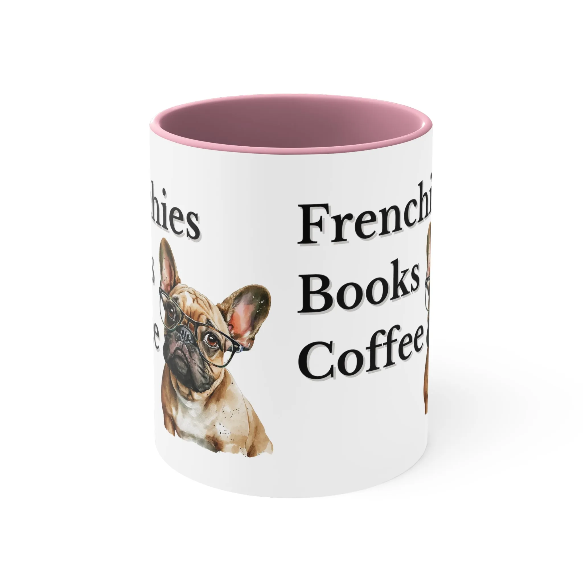 Frenchies,Books and Coffee Custom Coffee Mug with Multi-Colors