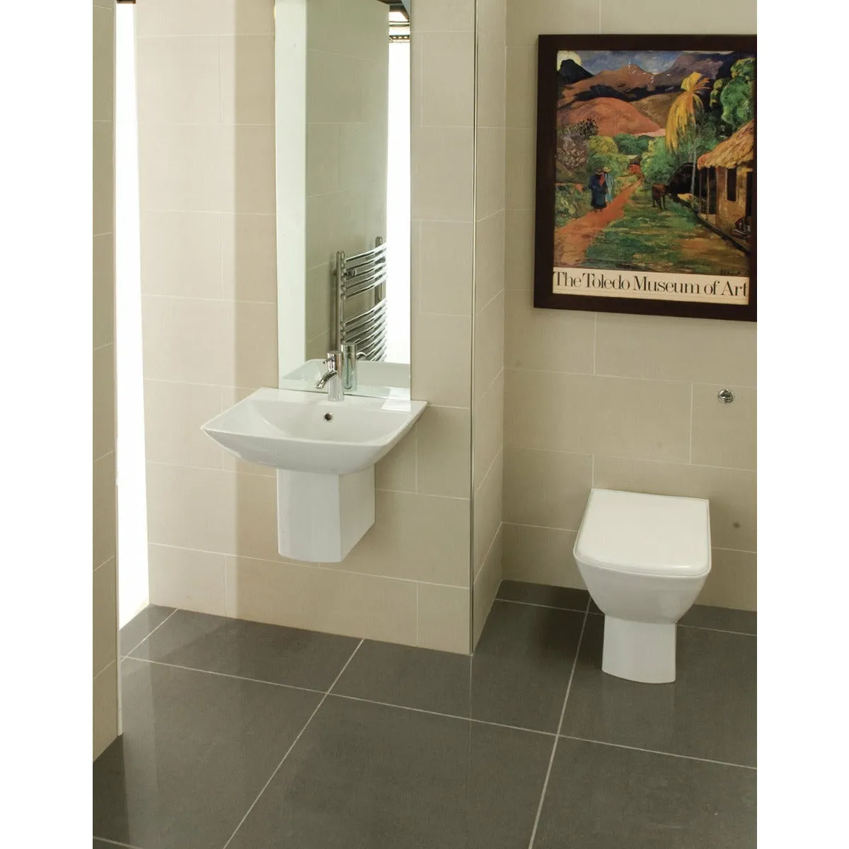 Frontline White Summit 500mm Semi-Pedestal Basin