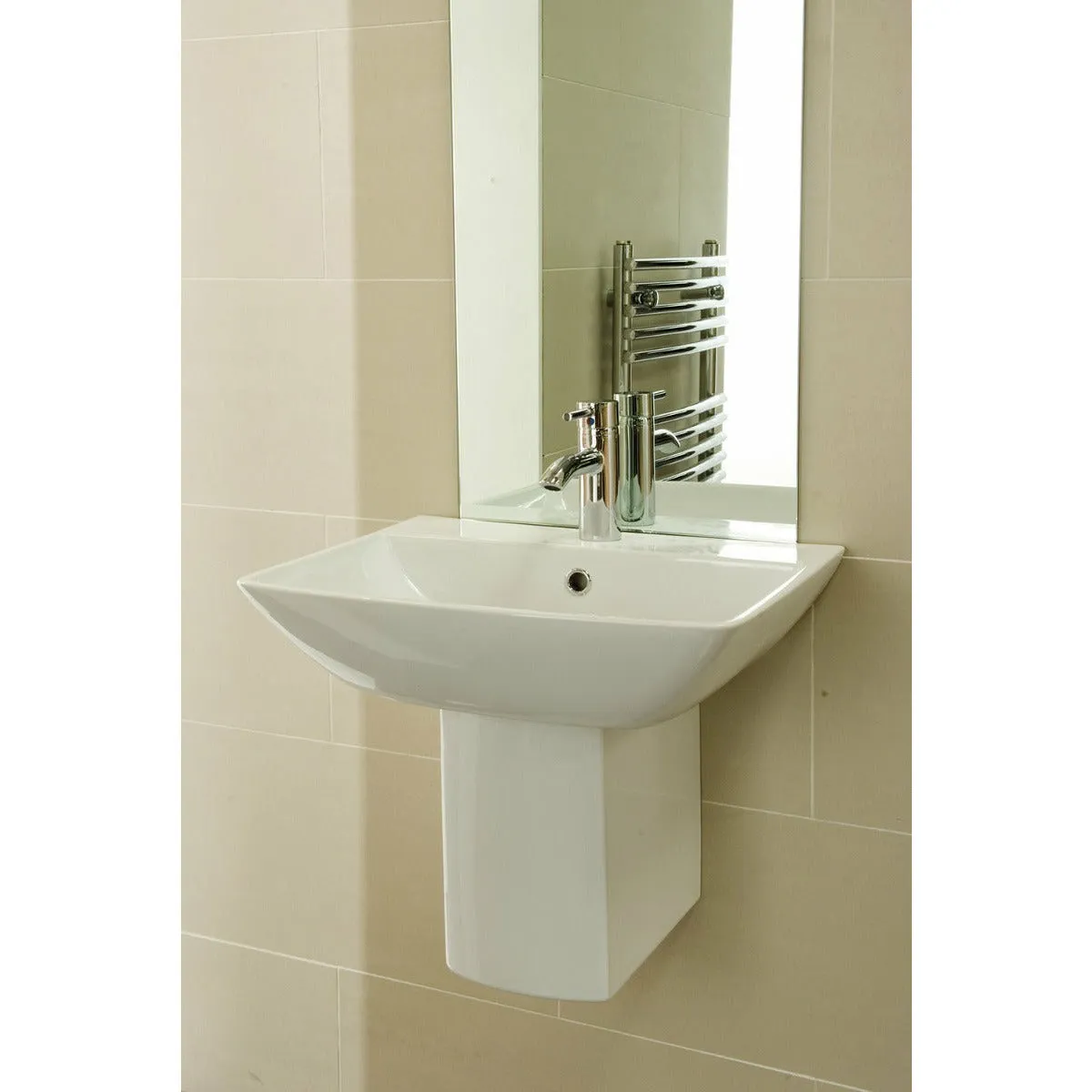 Frontline White Summit 500mm Semi-Pedestal Basin