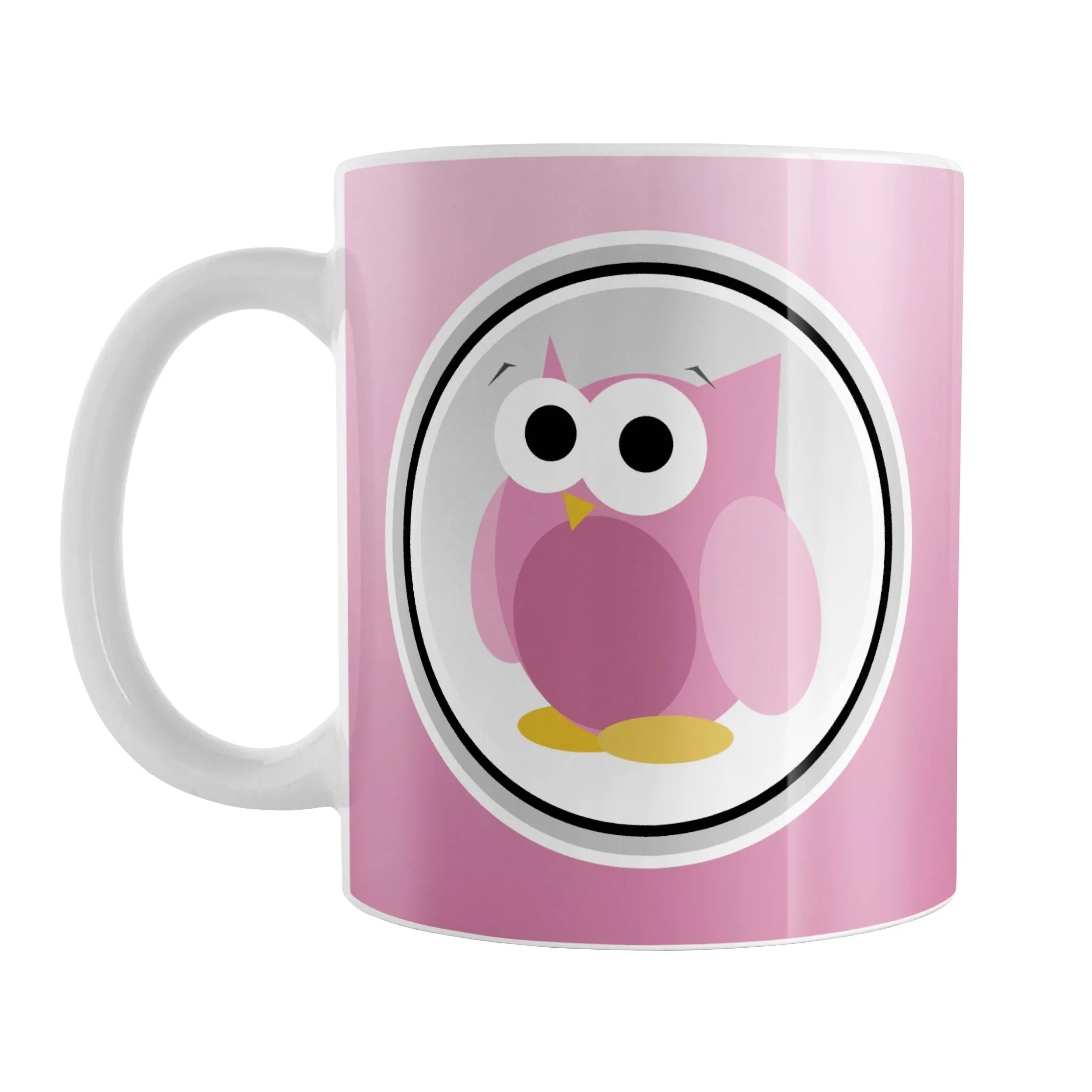 Funny Cute Pink Owl Mug