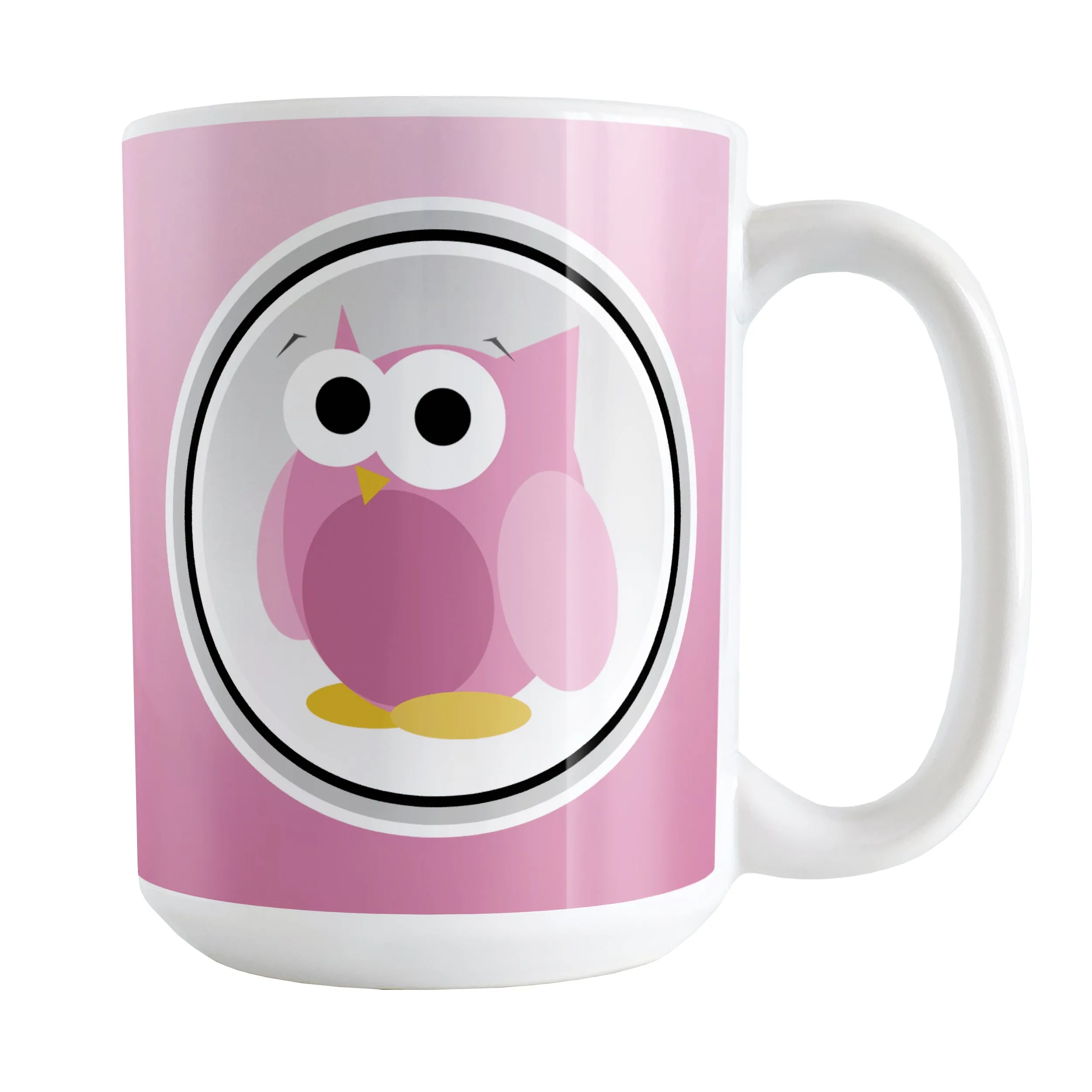 Funny Cute Pink Owl Mug