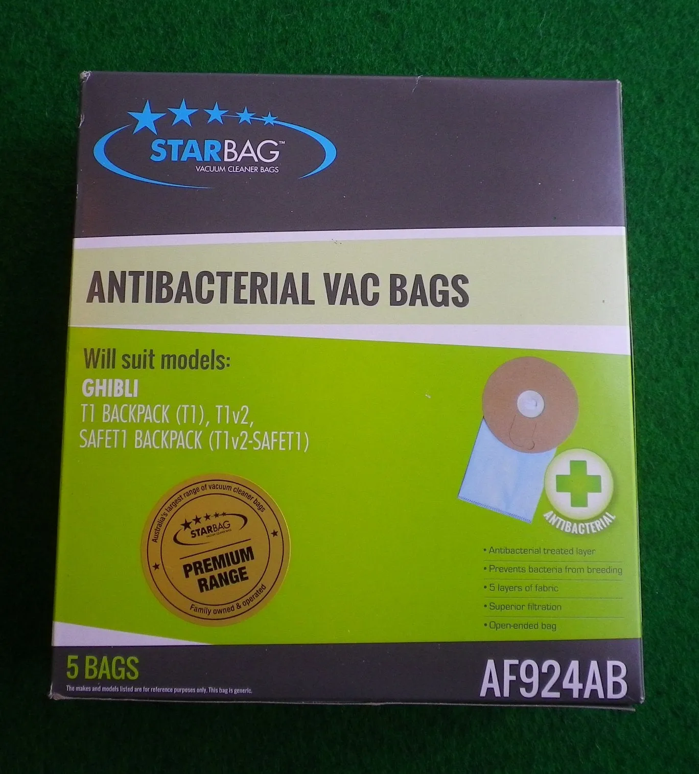 Ghibli T1 Backpack Antibacterial Disposable Dustbags (Pkt 5) - Part # AF924AB