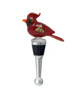 Glass Bottle Stopper Cardinal