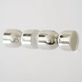 Glass Shower "Double Cup" Round Polished Nickel Back to Back Door Knob