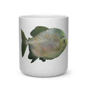 Green Fish with Specs Heart Shape Mug