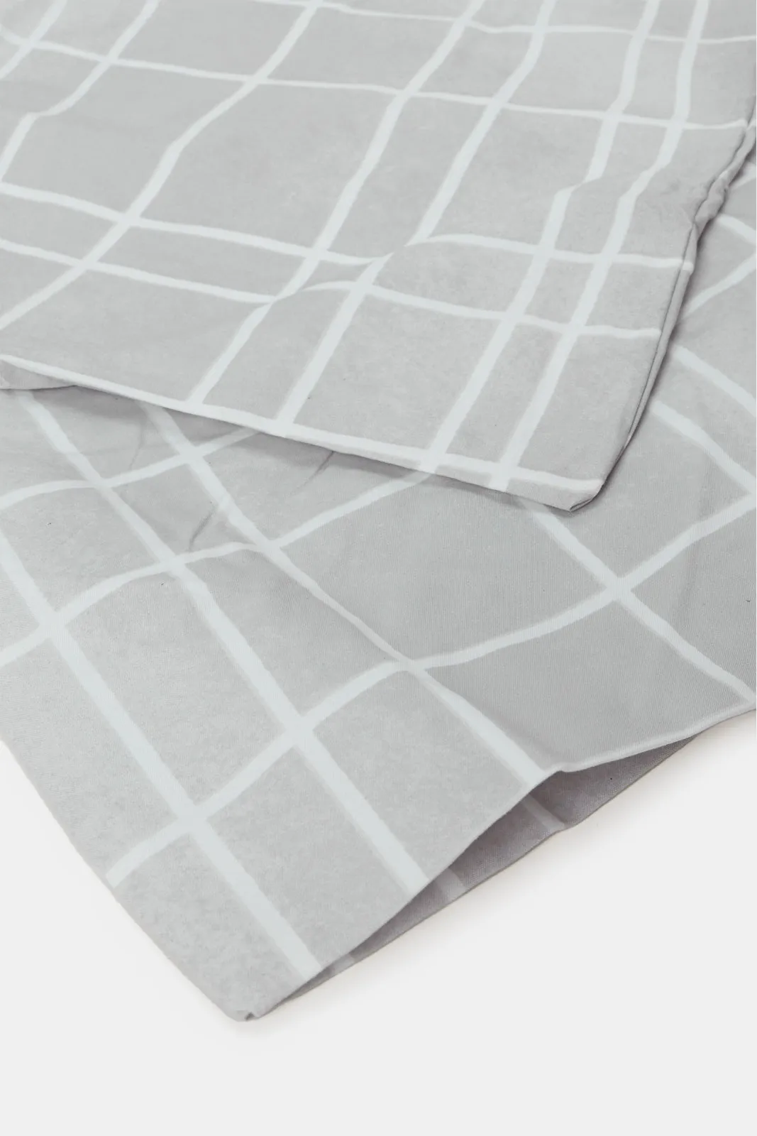 Grey Checkered Flat Sheet (Single Size)