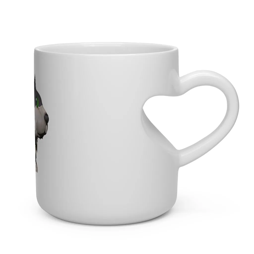 Grey Dog Heart Shape Mug