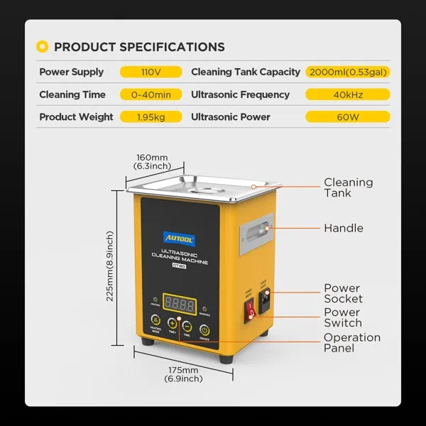 GT-CT80 Autool Diesel Fuel Injector Cleaner Ultrasonic Heating Cleaning Machine