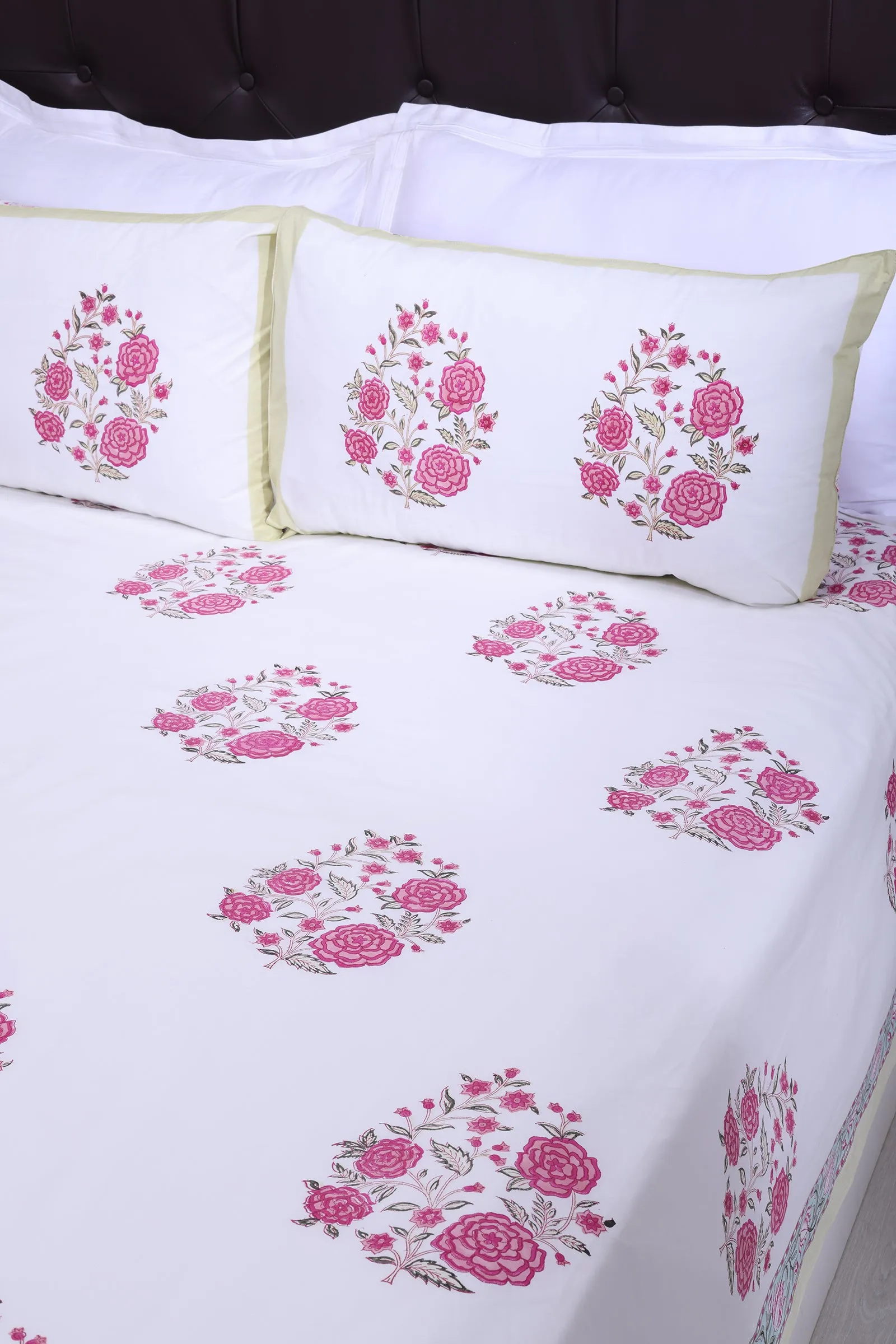 Gulnaz Pink Cotton Percale Bedsheet