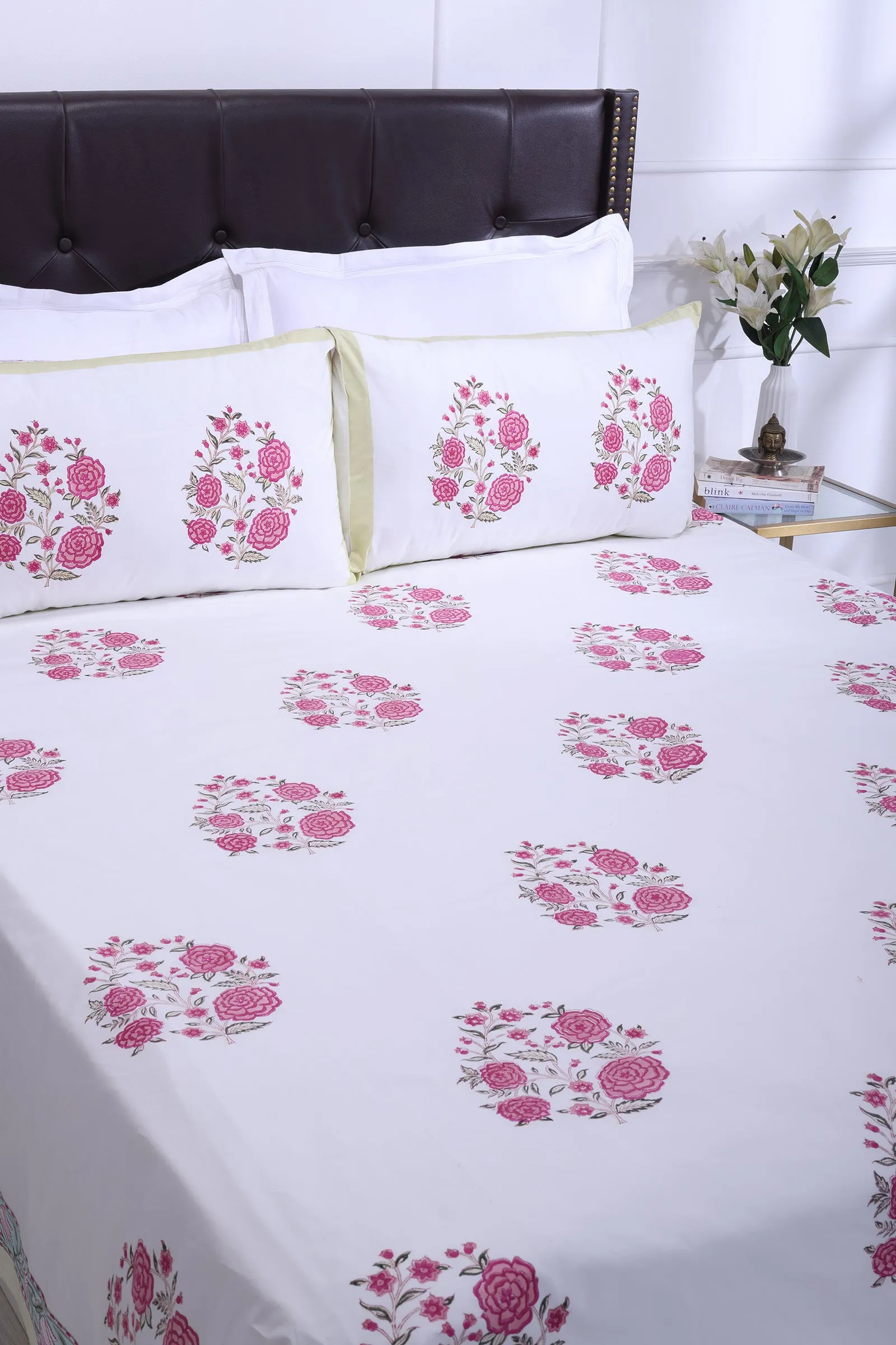 Gulnaz Pink Cotton Percale Bedsheet