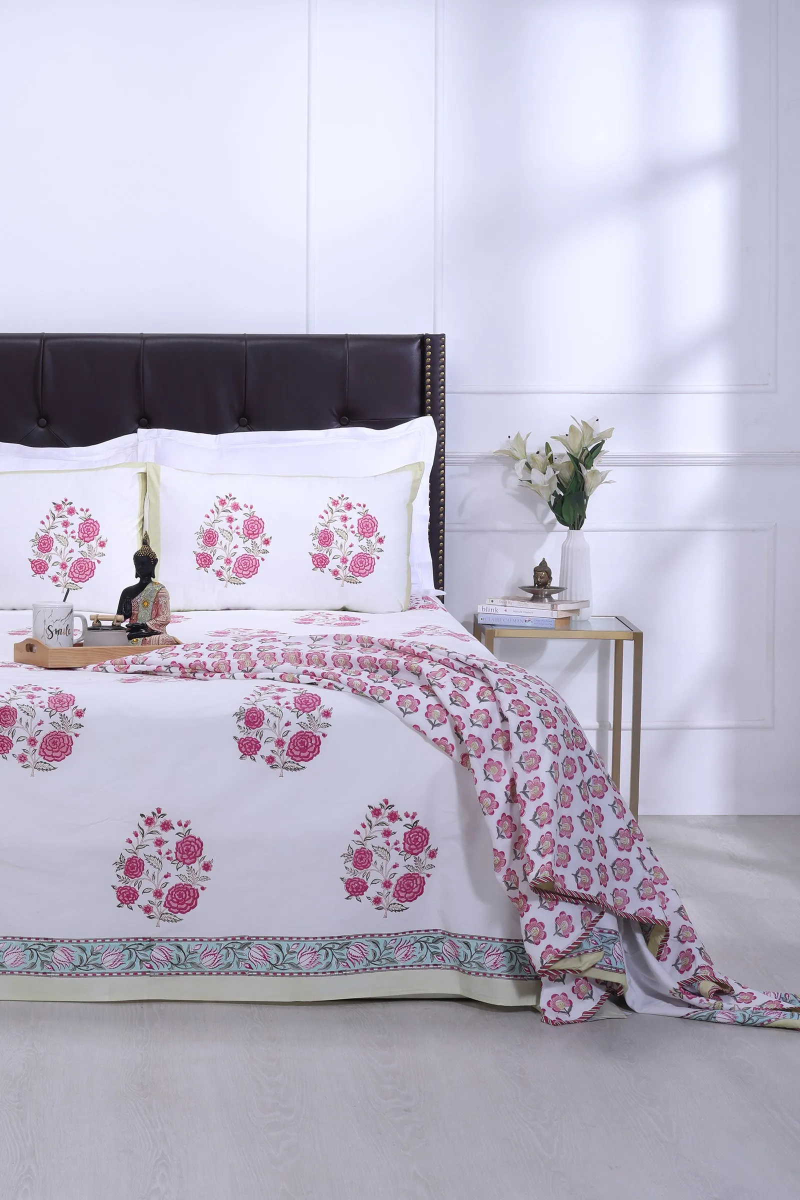 Gulnaz Pink Cotton Percale Bedsheet