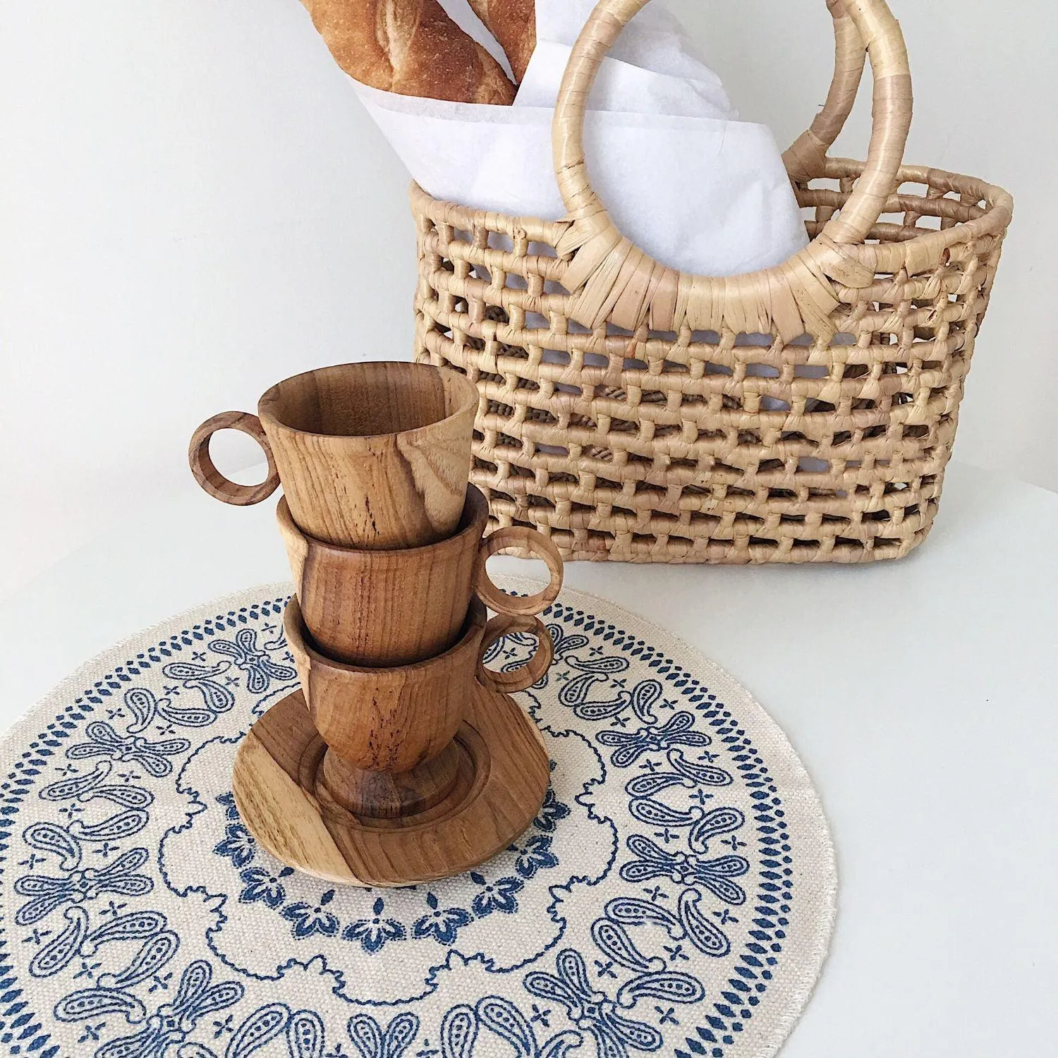 Handmade High-legged Teak Coffee Cup