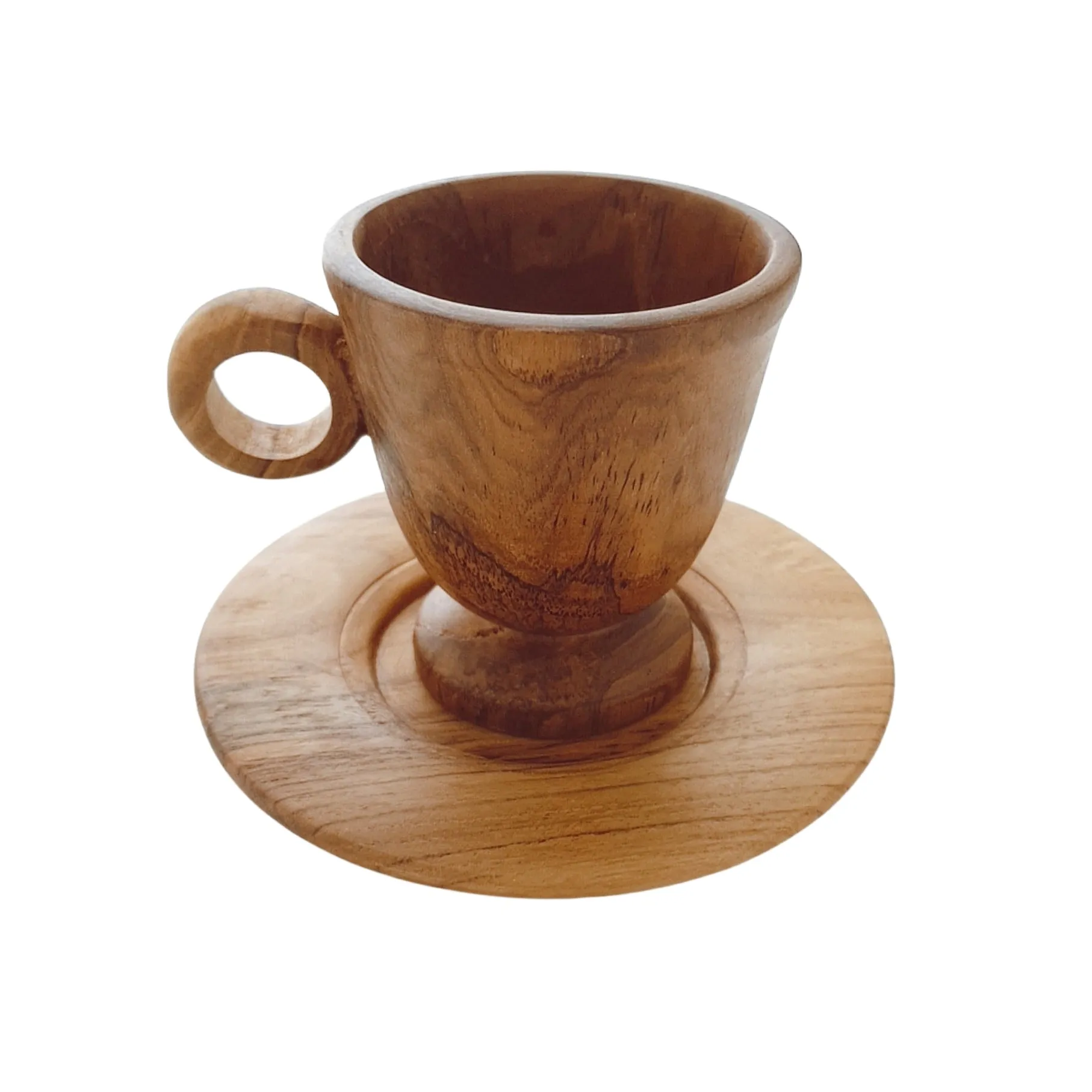 Handmade High-legged Teak Coffee Cup