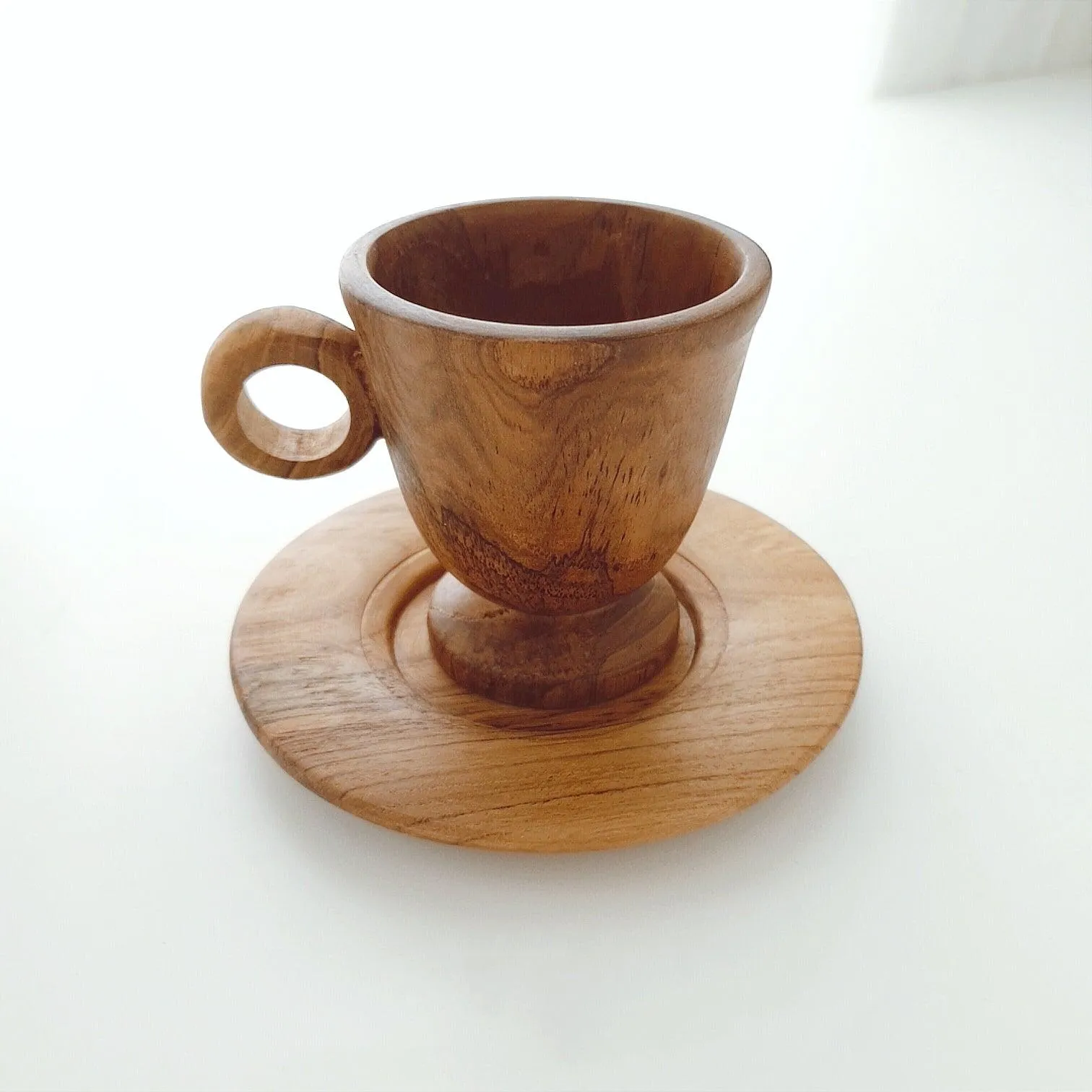 Handmade High-legged Teak Coffee Cup