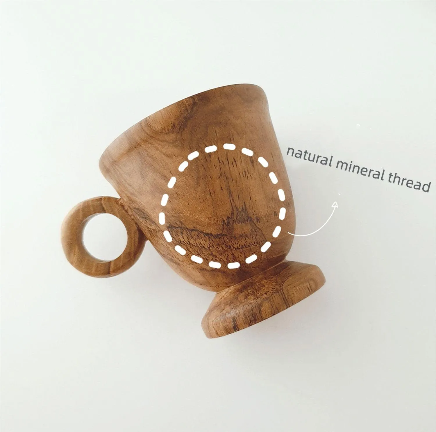 Handmade High-legged Teak Coffee Cup