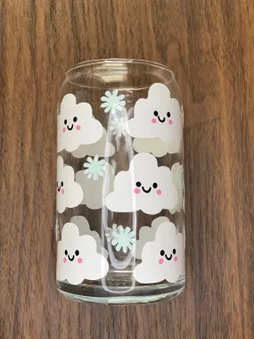 Happy Clouds Glass Cup