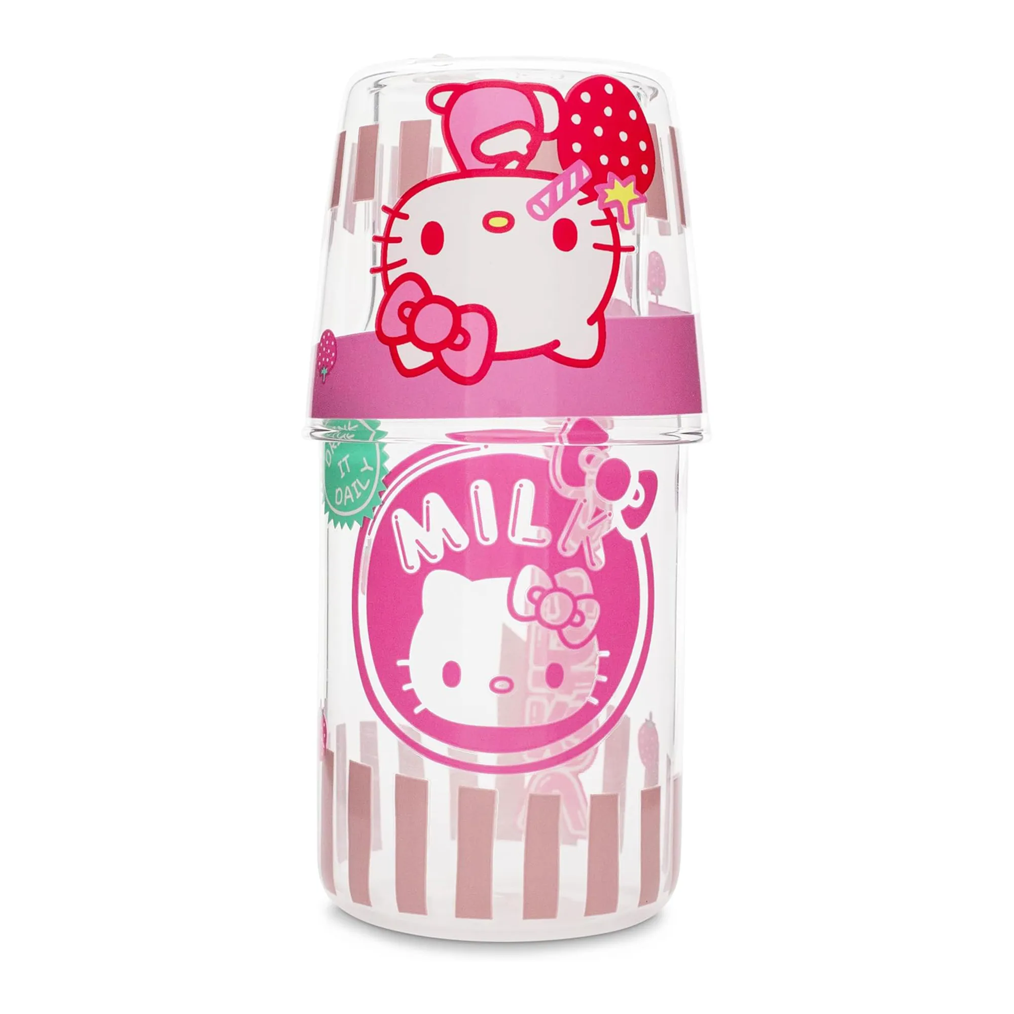 Hello Kitty Glass Carafe and Cup Set (Strawberry Milk)