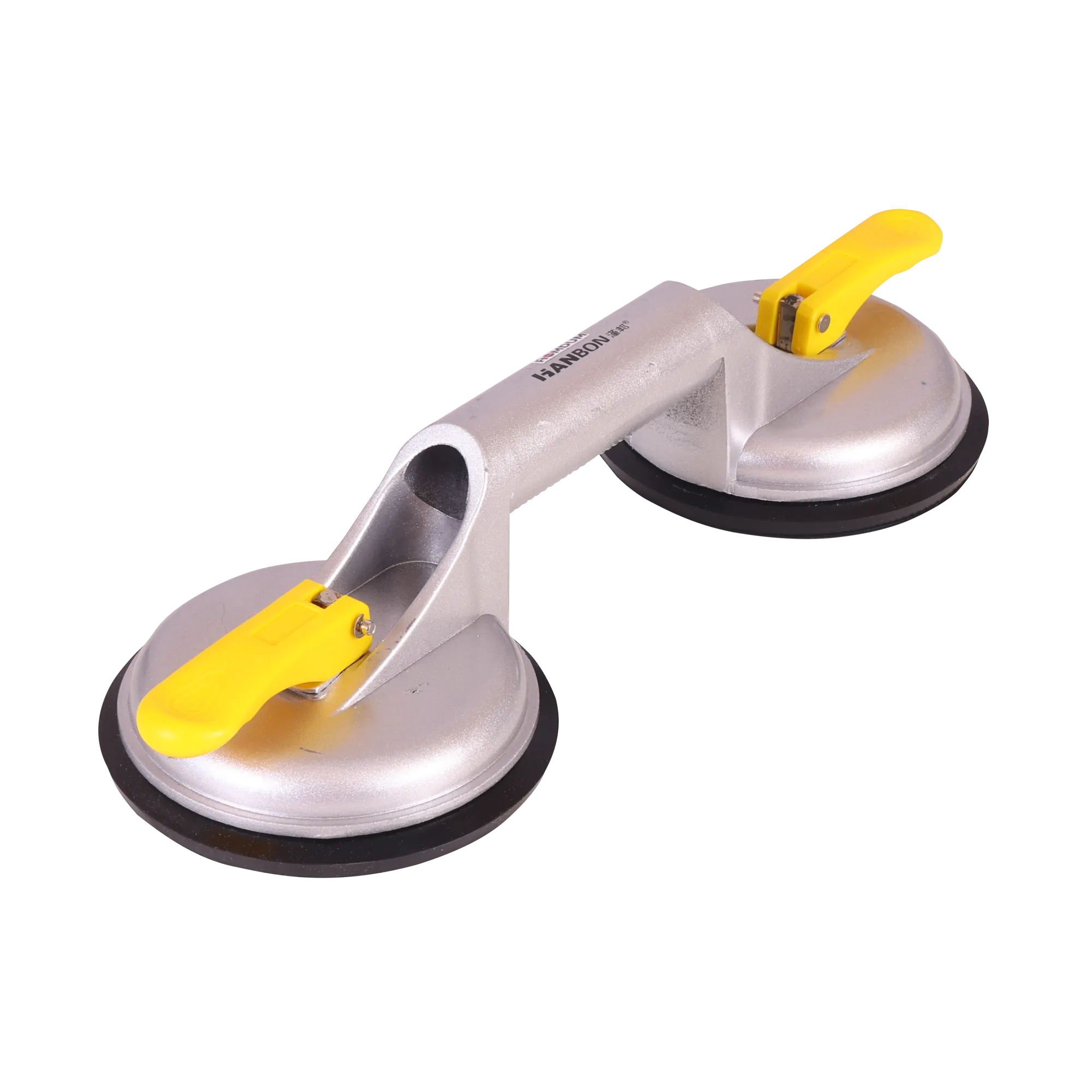 Homdum Aluminum Lifting Double Suction Cup 4.8inch Hanbon Plate Two Handle Locking 2 claw Sucker Flat Gripper for Lifting Mirror Tiles Granite slab Heavy Duty Glass Lifter.