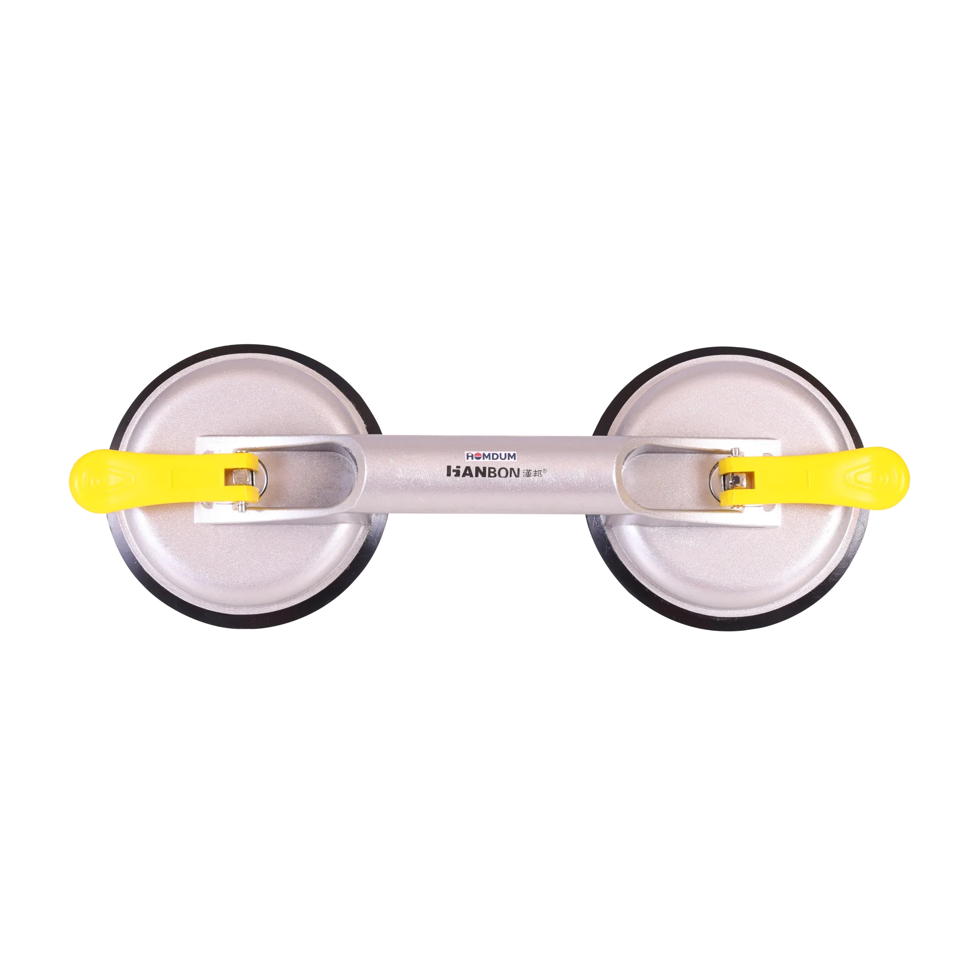 Homdum Aluminum Lifting Double Suction Cup 4.8inch Hanbon Plate Two Handle Locking 2 claw Sucker Flat Gripper for Lifting Mirror Tiles Granite slab Heavy Duty Glass Lifter.