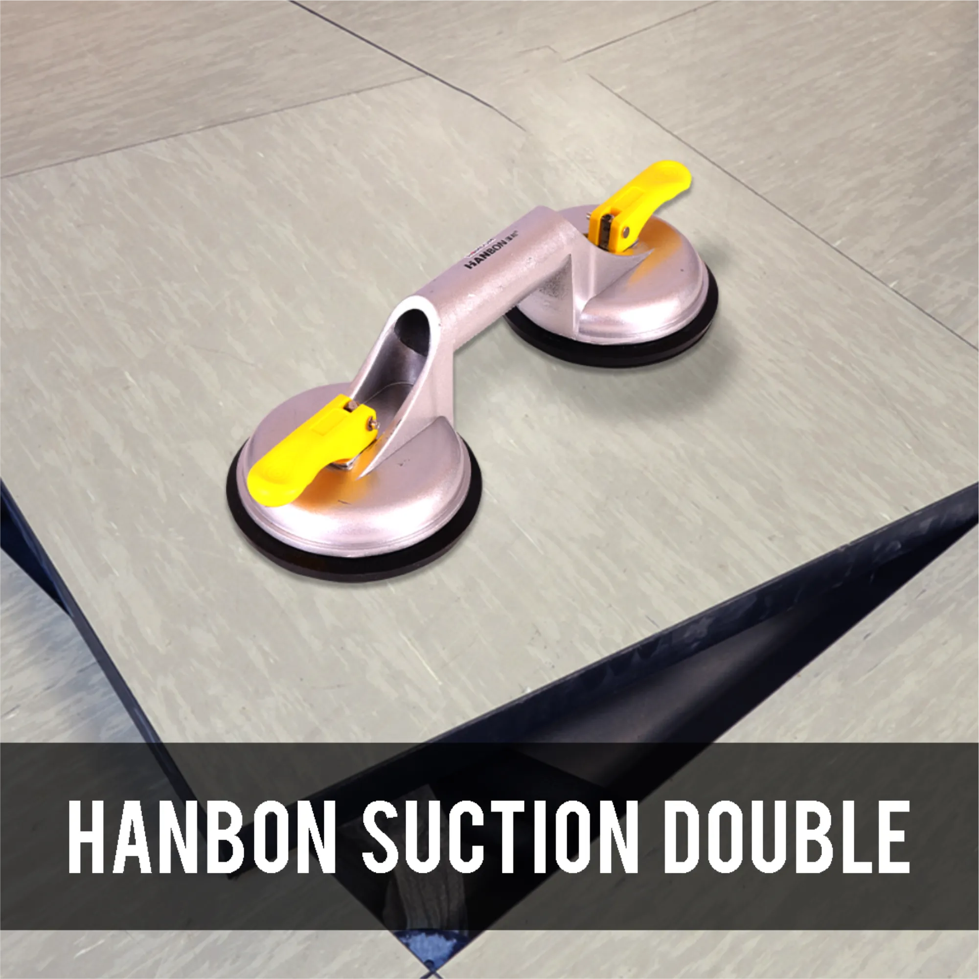 Homdum Aluminum Lifting Double Suction Cup 4.8inch Hanbon Plate Two Handle Locking 2 claw Sucker Flat Gripper for Lifting Mirror Tiles Granite slab Heavy Duty Glass Lifter.