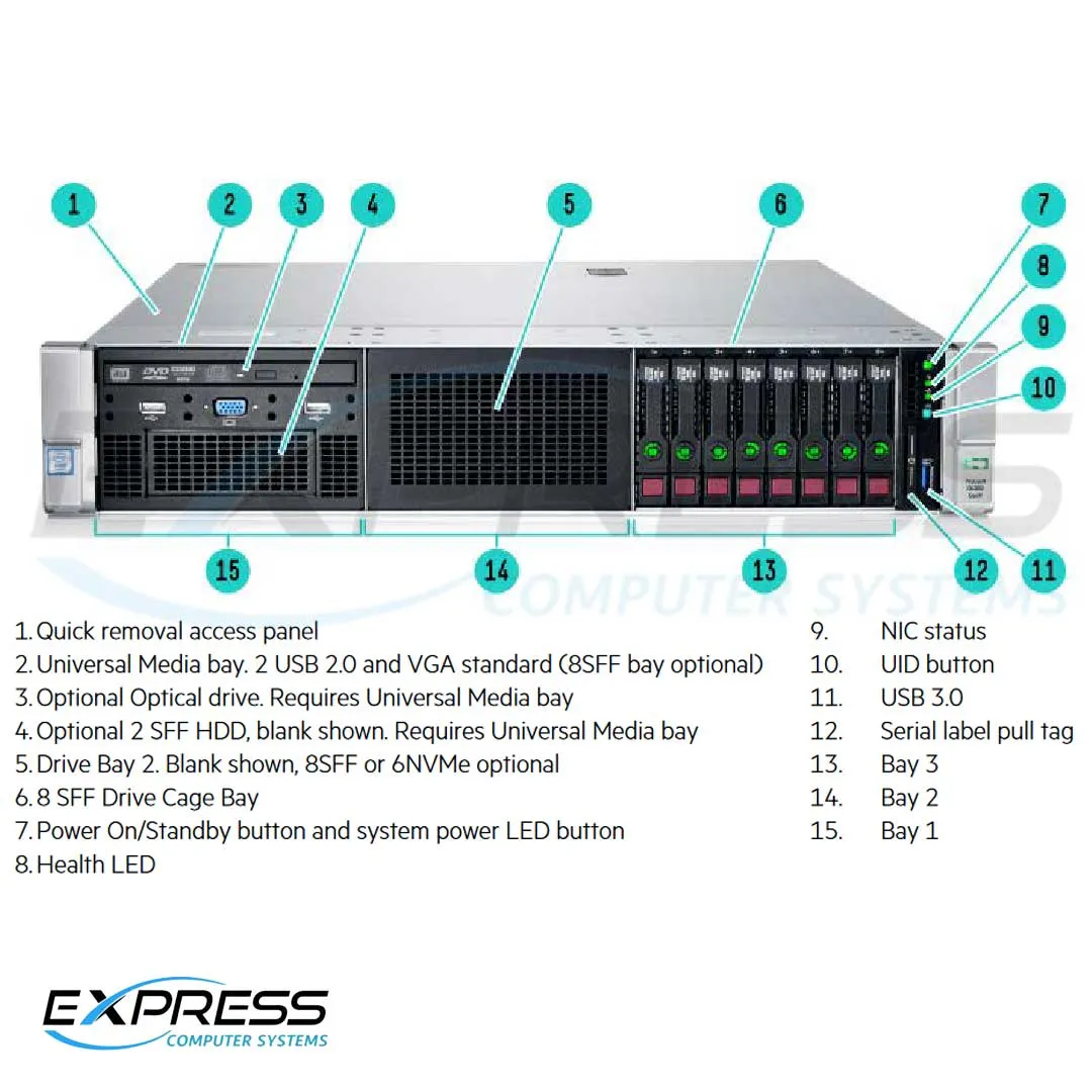 HPE ProLiant DL380 Gen9 E5-2643v4 1P 32GB-R P440ar 8SFF 500W PS Server/SB | 850518-S01