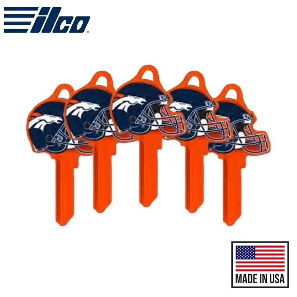 Ilco - NFL TeamKeys - Helmet Edition - Key Blank - Denver Broncos - KW1 (5 Pack)