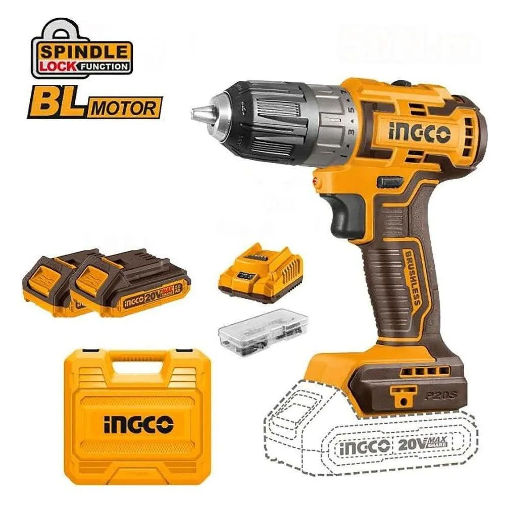 Ingco CDLI20508 Li-Ion BL Cordless Drill 20V