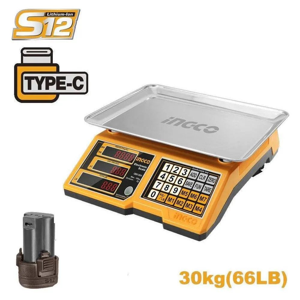 Ingco CES1301 Li-Ion Scale 30KG