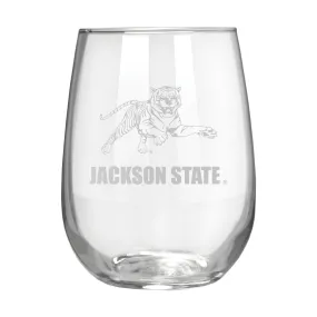 Jackson State Tigers 17 oz. Stemless Wine Glass