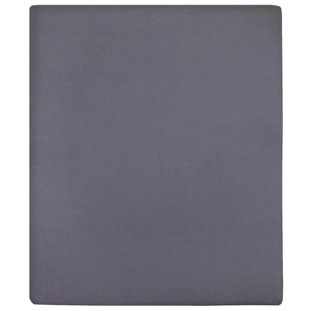 Jersey Fitted Sheets 2 pcs Anthracite 160x200 cm Cotton