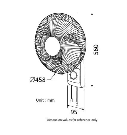 KDK M40CS Blue/Grey 16IN Wall Fan