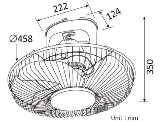 KDK M40RS Grey/Blue 40CM Orbital Fan (Pre-Order)