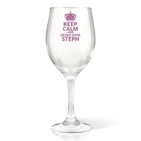 Keep Calm Wine Glass