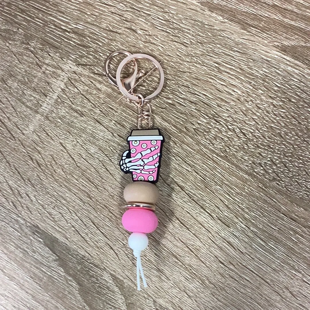 Keyring - Pink Coffee Cup