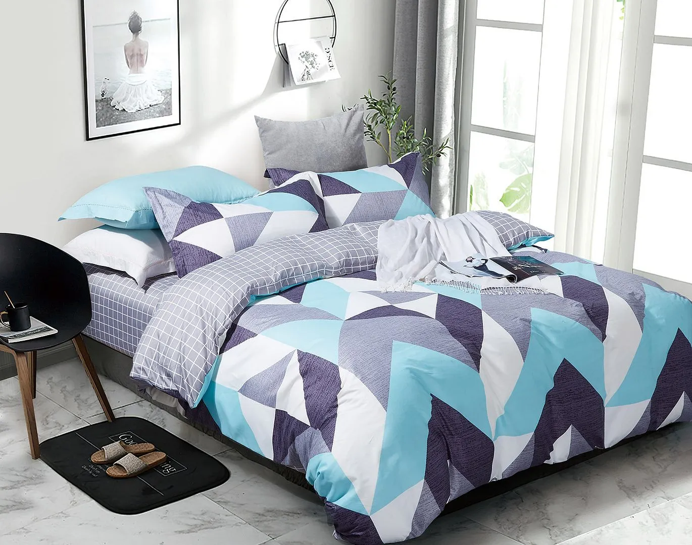 Kian Queen Size Duvet Doona Quilt Cover Set