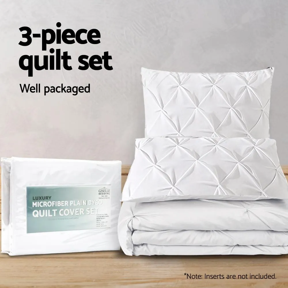 King Size Quilt Cover Set - White