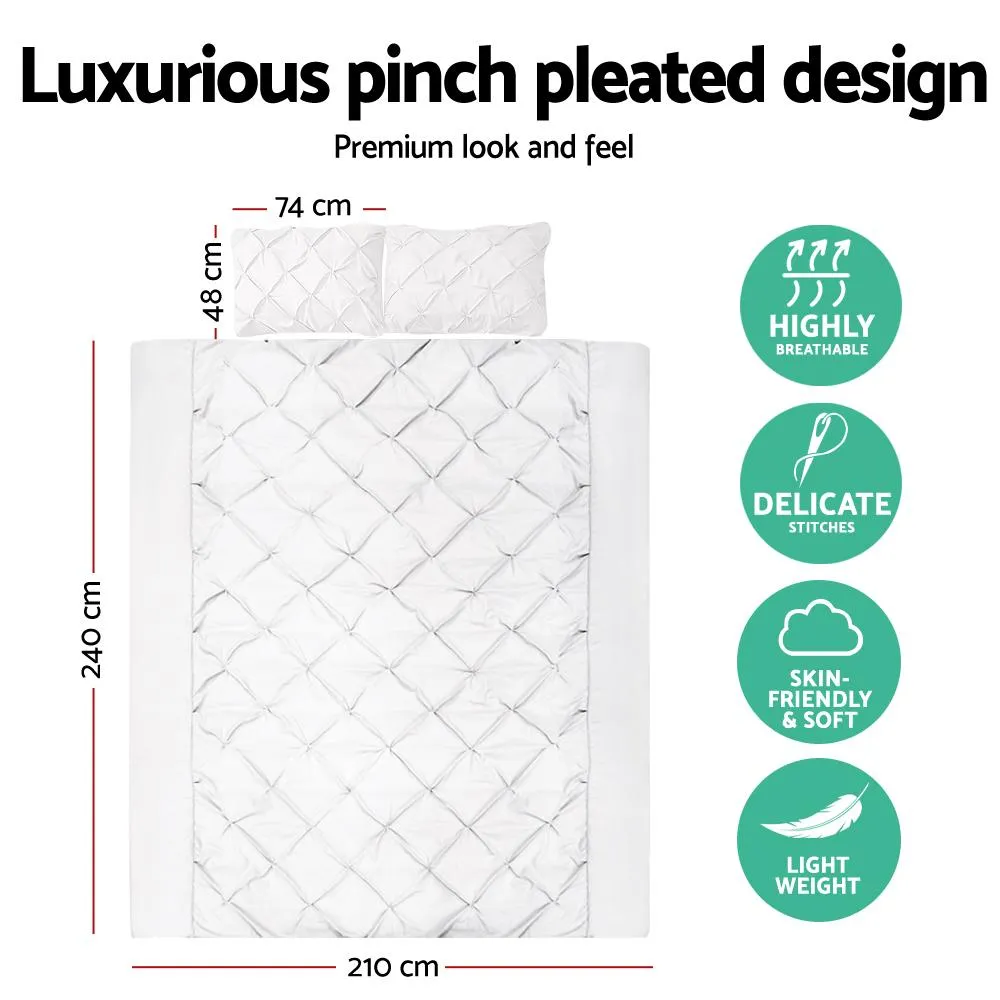 King Size Quilt Cover Set - White