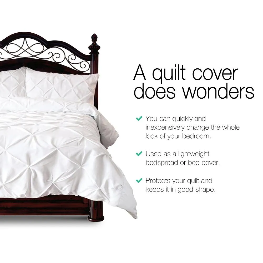 King Size Quilt Cover Set - White