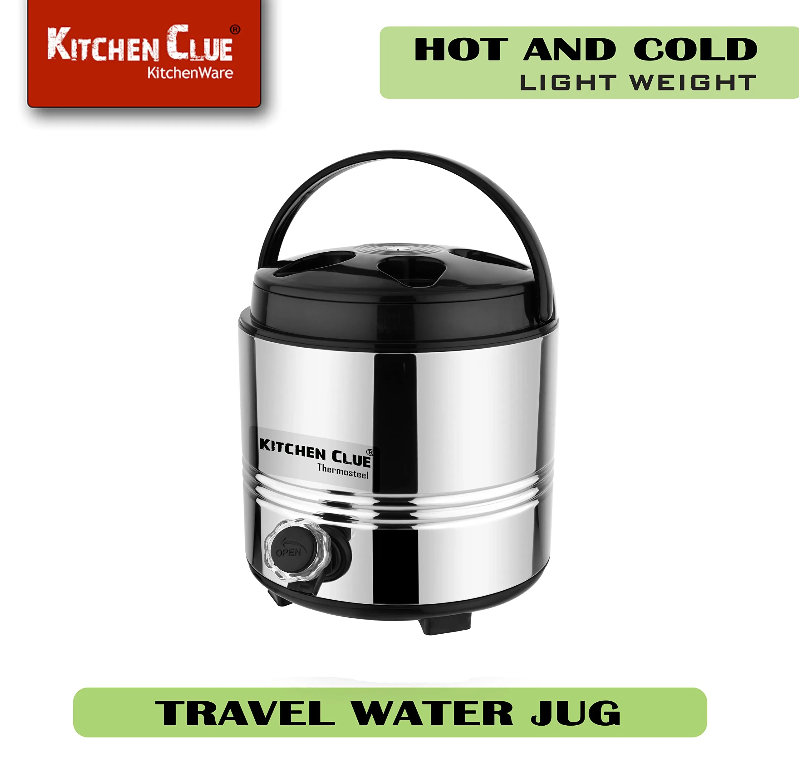 KITCHEN CLUE Stainless Steel PUF Insulated Hot Tea Jug I 3 Liters I Thermosteel Vacuum Insulated 4-5 Hours Hot or Cold Carafe I Ideal for Tea | Coffee | Juice | Water (3 Liters)