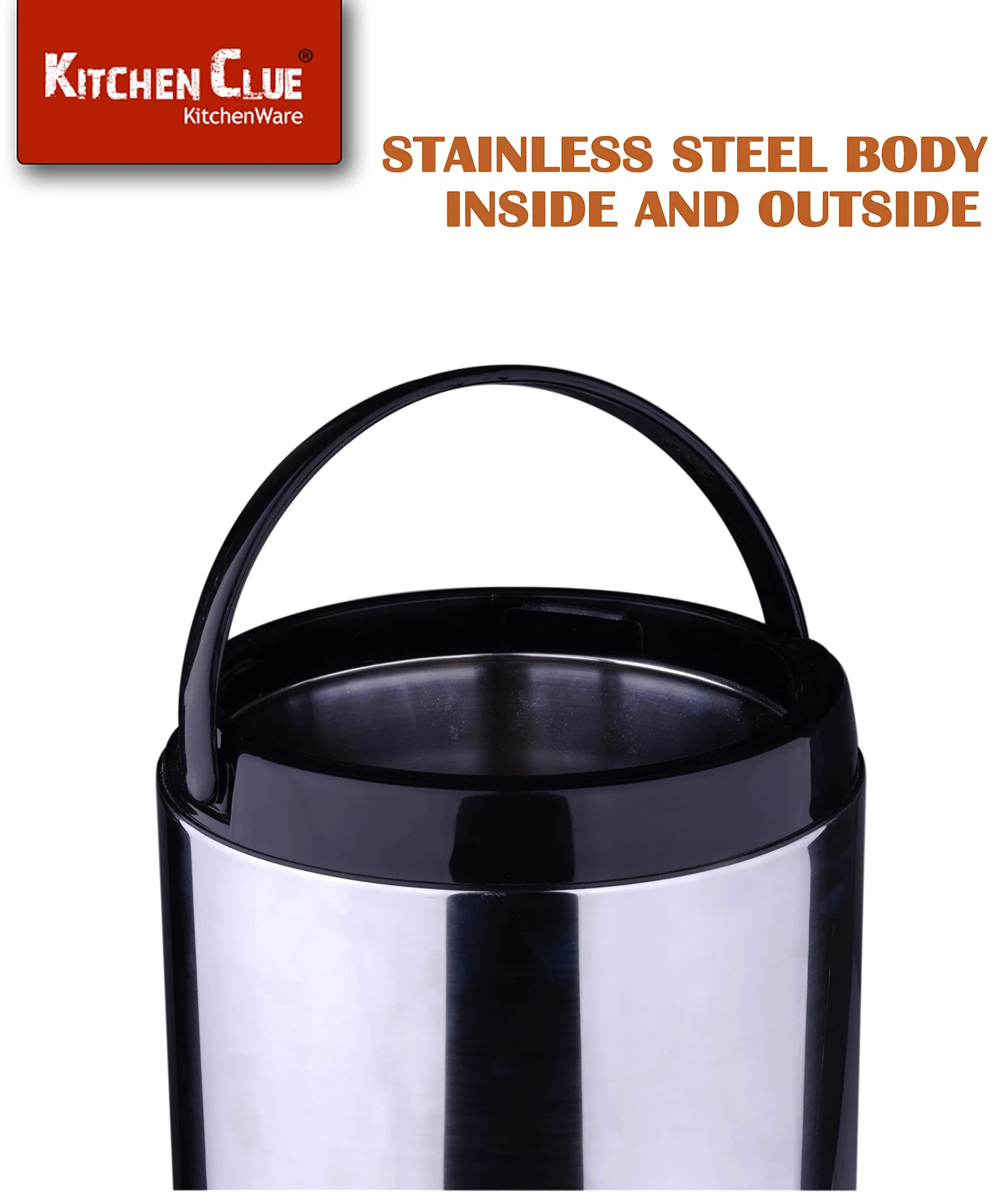 KITCHEN CLUE Stainless Steel PUF Insulated Hot Tea Jug I 3 Liters I Thermosteel Vacuum Insulated 4-5 Hours Hot or Cold Carafe I Ideal for Tea | Coffee | Juice | Water (3 Liters)