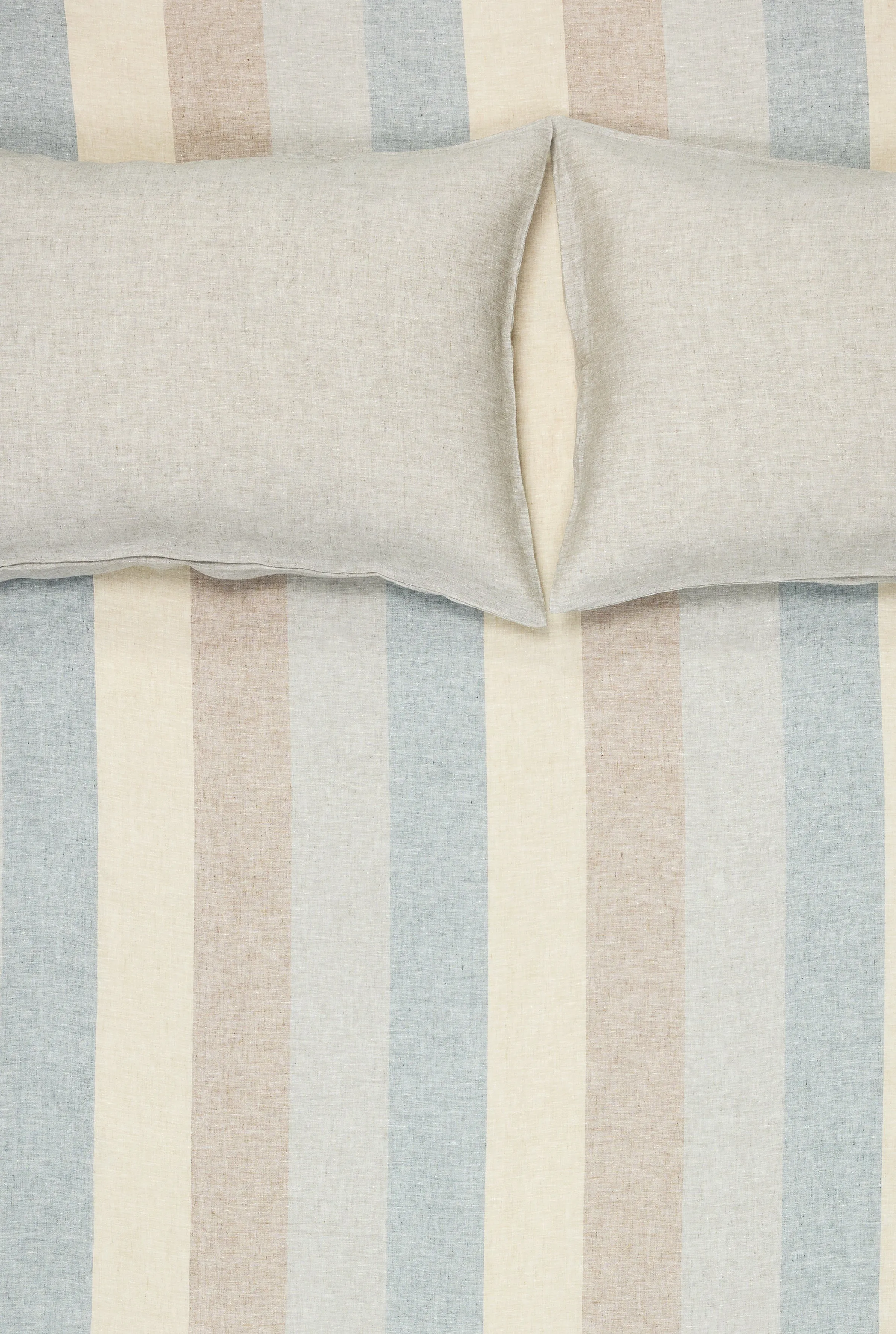 Linen Bedding Riviera Striped in Color Grey - Yarn Dyed