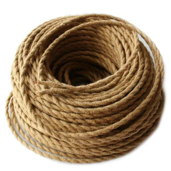 Linen Rope Covered Twisted Cord - Per Ft. - 18 AWG