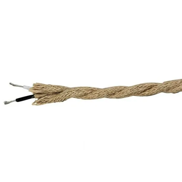 Linen Rope Covered Twisted Cord - Per Ft. - 18 AWG