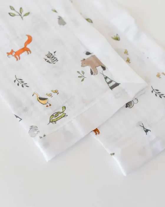 Little Unicorn - Muslin Security Blankets Comforter - Forest Friends (set of 2)