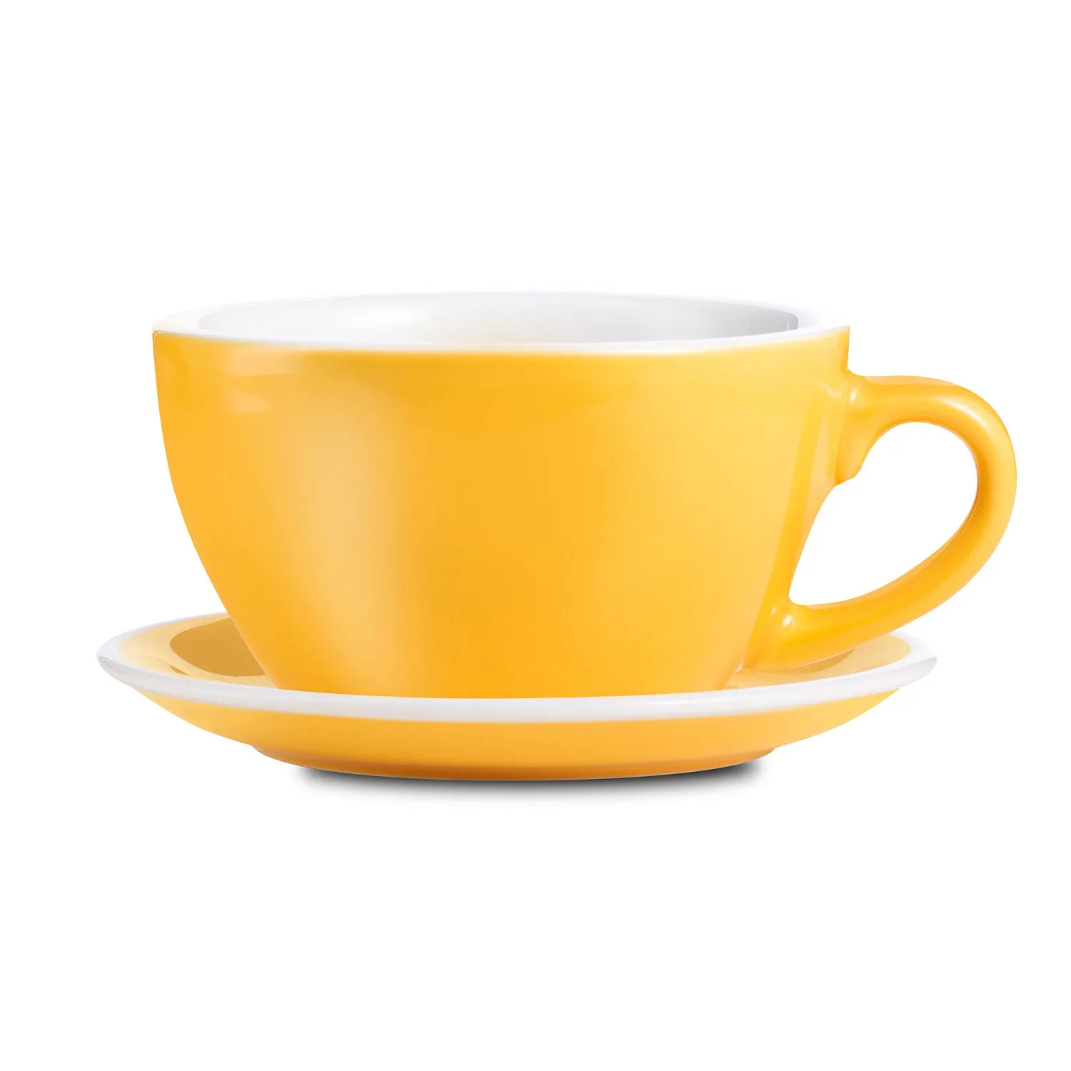 Loveramics Egg Style Latte Cup & Saucer - Yellow (10oz/300ml)