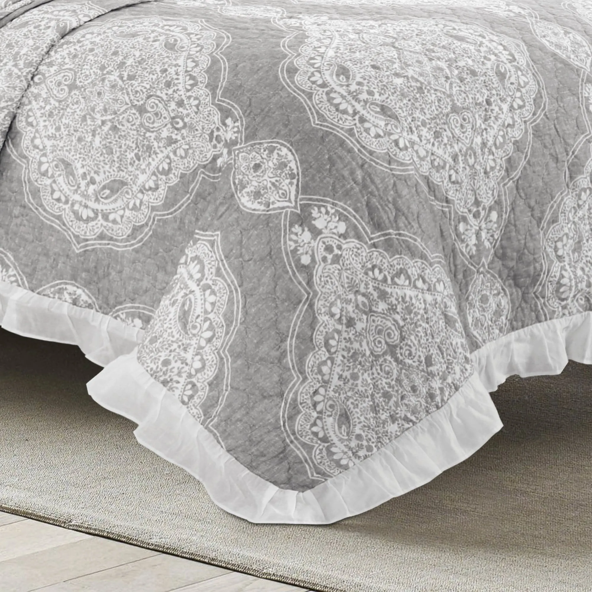 Lucianna Ruffle Edge Cotton Bedspread Set